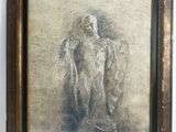 an image of a drawing of a man holding a bird in his hand