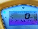 a close up view of a digital meter on a motor scooter