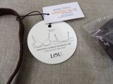 a label on a bag of chocolates on a table