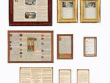a picture of a collection of old books on display