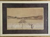 an image of a painting of a man and a woman walking in a field