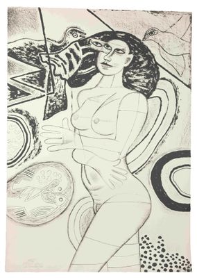 CORNEILLE (1922-2010) Beauté bleue, 1989