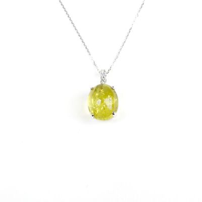 Pendentif et sa chaîne maille forçat diamantée en or blanc 1…