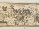 une vieille carte du monde sur laquelle figurent de nombreuses personnes