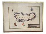 an image of a map of the british isles in a gold frame