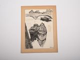 a picture of a drawing of a boat in the water