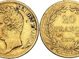 une pièce d'or ornée d'une tête de femme et de lauriers