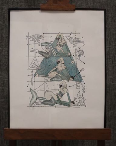 Bernard LACHANIETTE (né en 1949) « France Brésil ». Estampe color...
