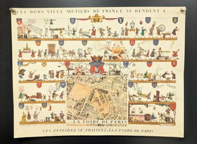 une vieille carte de la France sur laquelle figurent de nombreuses personnes