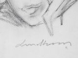 drawing of a woman ' s face with a cigarette in her mouth