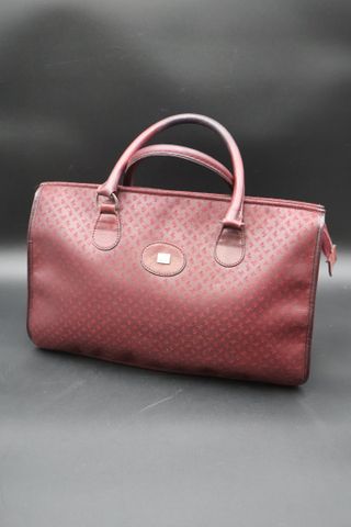 Jacques ESTEREL : sac porté main en toile bordeaux 