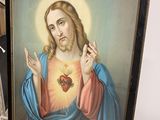 a painting of jesus holding a heart in his hands