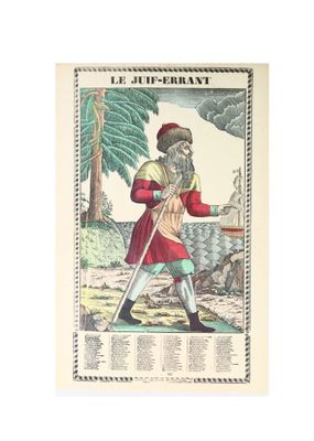une illustration représentant un homme vêtu d'un manteau rouge et tenant une canne