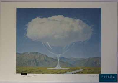 une image représentant un tableau où l'on voit un nuage au milieu d'un champ
