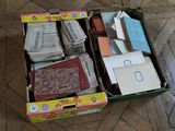 a box full of books sitting on the floor