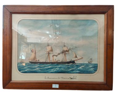 ROUX F. portrait de bateau "Le Boursain Co Marin - Darbel" G…