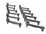 these are a set of six long metal handles on a white background