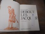 un livre ouvert sur lequel figure le dessin d'un homme tenant une pelle