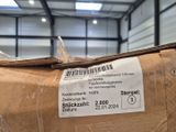 a box with a label on it sitting in a warehouse
