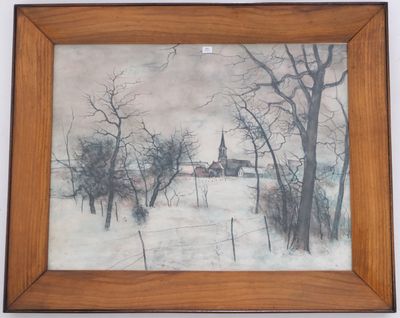 GANTNER Bernard (1928-2018). Vue de village.