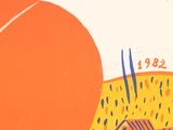 a picture of an orange and a zebra in a field