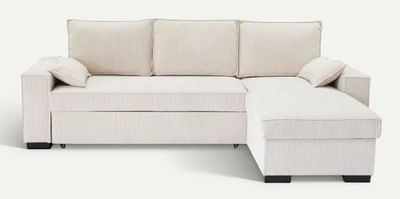 1 Canapé D'angle Convertible Réversible Beige - Méridienne A…