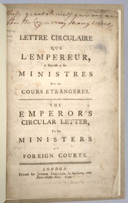 [CHARLES VII] : Lettre circulaire que l'Empereur a envoiée à…
