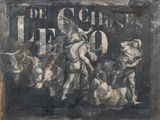 une image d'un tableau représentant un groupe de personnes sur un mur