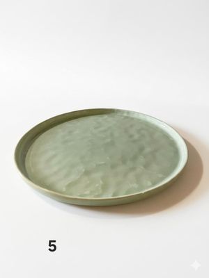 Lot de 25 assiettes plates vertes "Pureby" VENDUES EN L'ÉTAT