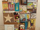 a cardboard box with many different items on it
