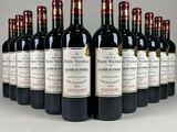 six bouteilles de vin rouge sont alignées
