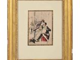 une image représentant un tableau où l'on voit un homme et une femme dans un parc
