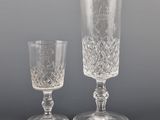 paire de verres à pied en cristal taillé