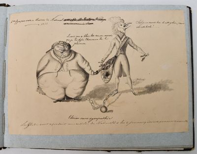 an old book with a drawing of a man holding a tennis racquet and a woman holding a tennis racquet