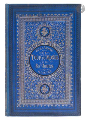 a blue book with gold trimming and a blue cover
