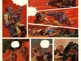 une page d'une bande dessinée sur laquelle figure l'image d'un homme à moto