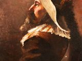 an image of a painting of a man with a white hat