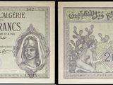 deux anciens billets de banque français sur lesquels figurent les portraits d'une femme et d'un homme