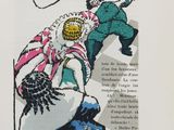 a drawing of a man riding a horse on a book page
