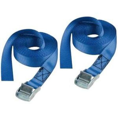 a pair of blue tow straps on a white background