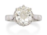 a diamond single - stone ring, by van cleef