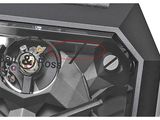 a close up of the inside of a computer case with a fan