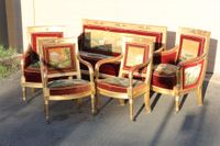 Partie de mobilier de salon en bois stuqué doré comprenant u… (photo 4)