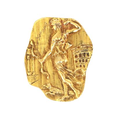 une image représentant une pièce d'or sur laquelle figure le portrait d'une femme
