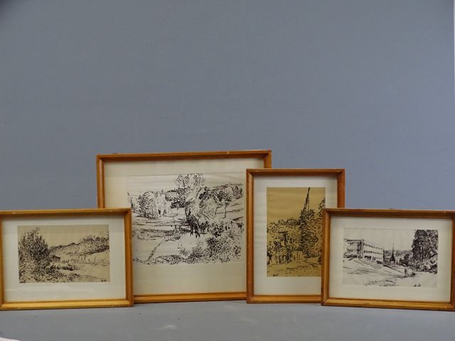 André Eugène BURIE (1894 - 1973) « Talin ». Encre sur papier. Mon...