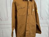the jacket is brown and has a brown collar on it