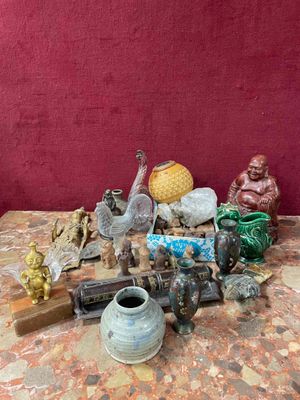 a table with a lot of different items on it