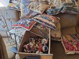 a couch with a lot of stuff on it