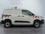 a white van with a red stripe on the side of it