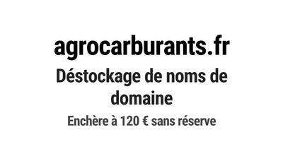 Nom de domaine agrocarburants.fr.